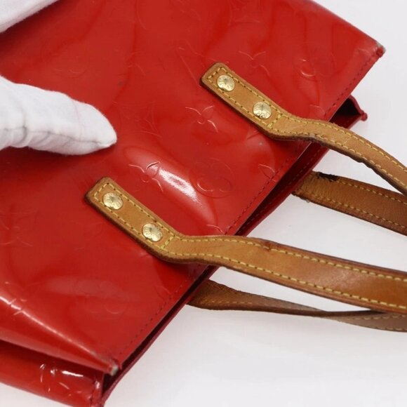 LOUIS VUITTON Monogram Vernis Reade PM Hand Bag Red Rouge M91088 LV Auth BA6708 - Picture 7 of 16